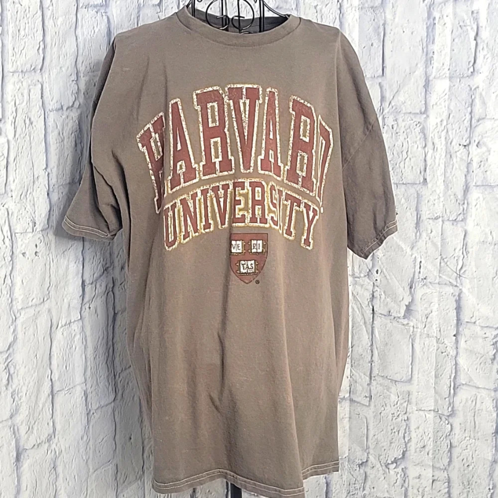 HARVARD UNIVERSITY Red and Olive College Men's T Shirt XL‎